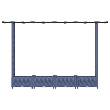 Verhoogd Bed met Trellis en Dak Grijs 203 x 40 x 123 cm PP