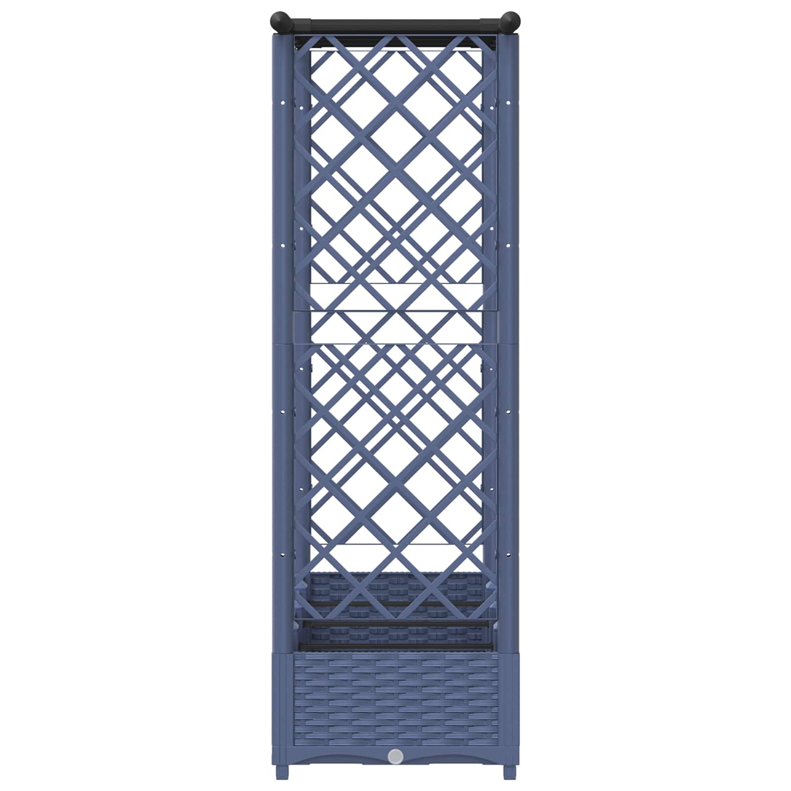 Verhoogd Bed met Trellis en Dak Grijs 203 x 40 x 123 cm PP