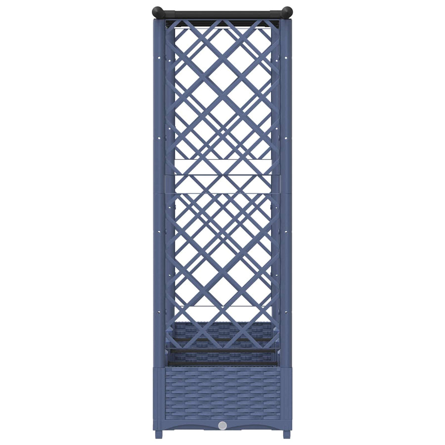 Verhoogd Bed met Trellis en Dak Grijs 203 x 40 x 123 cm PP