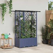 Verhoogd tuinbed 124,5x40x138 cm grijs polypropyleen