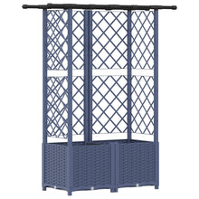 Verhoogd Bed met Trellis en Dak Grijs 124,5 x 40 x 138 cm PP