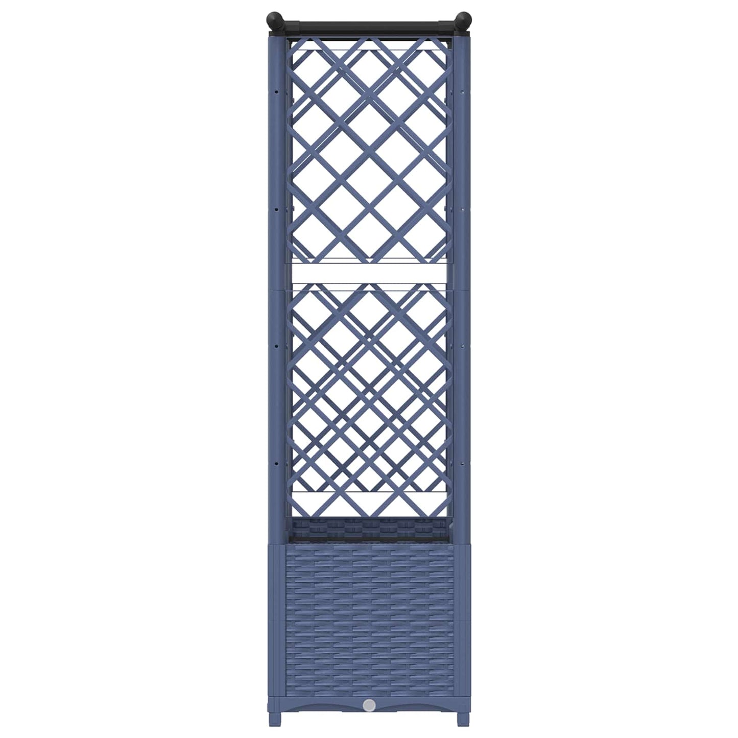 Verhoogd Bed met Trellis en Dak Grijs 124,5 x 40 x 138 cm PP