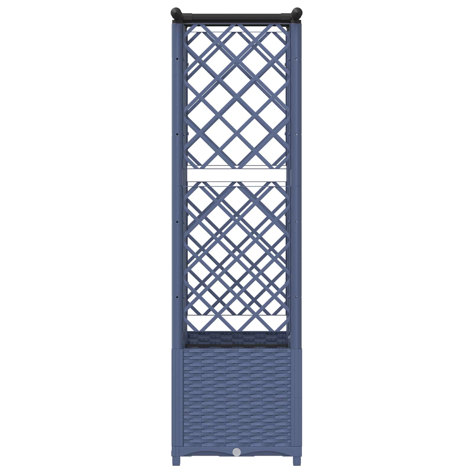 Verhoogd Bed met Trellis en Dak Grijs 124,5 x 40 x 138 cm PP