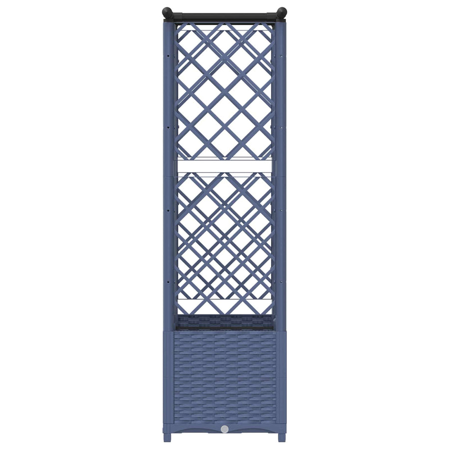 Verhoogd Bed met Trellis en Dak Grijs 124,5 x 40 x 138 cm PP