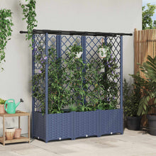 Verhoogd Bed met Trellis en Dak Grijs 162,5 x 40 x 138 cm PP