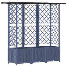 Verhoogd Bed met Trellis en Dak Grijs 162,5 x 40 x 138 cm PP