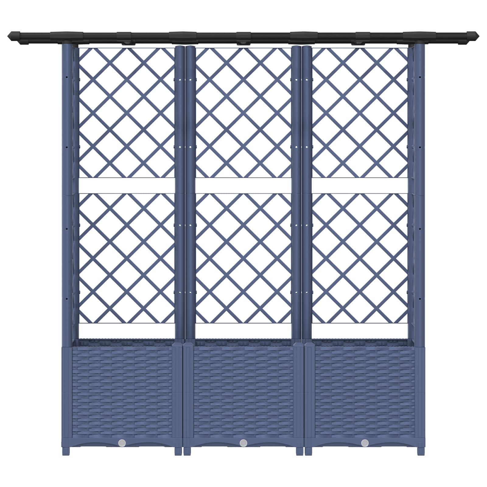 Verhoogd Bed met Trellis en Dak Grijs 162,5 x 40 x 138 cm PP