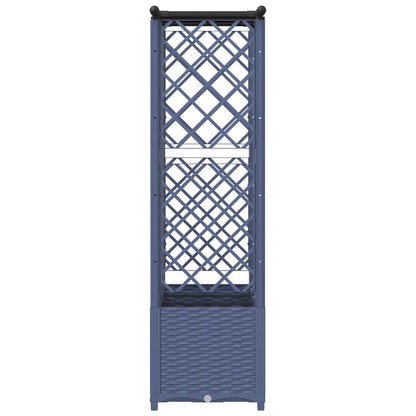 Verhoogd Bed met Trellis en Dak Grijs 162,5 x 40 x 138 cm PP