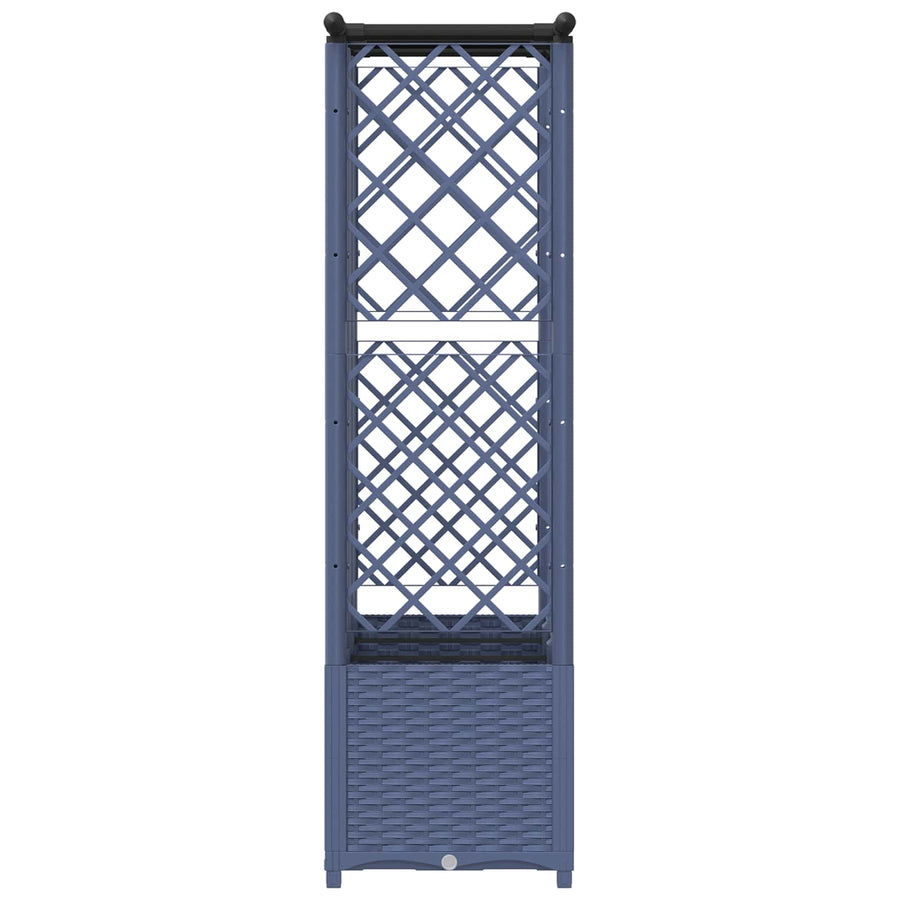Verhoogd Bed met Trellis en Dak Grijs 162,5 x 40 x 138 cm PP