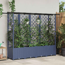Verhoogd Bed met Trellis en Dak Grijs 203 x 40 x 138 cm PP