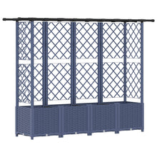 Verhoogd Bed met Trellis en Dak Grijs 203 x 40 x 138 cm PP