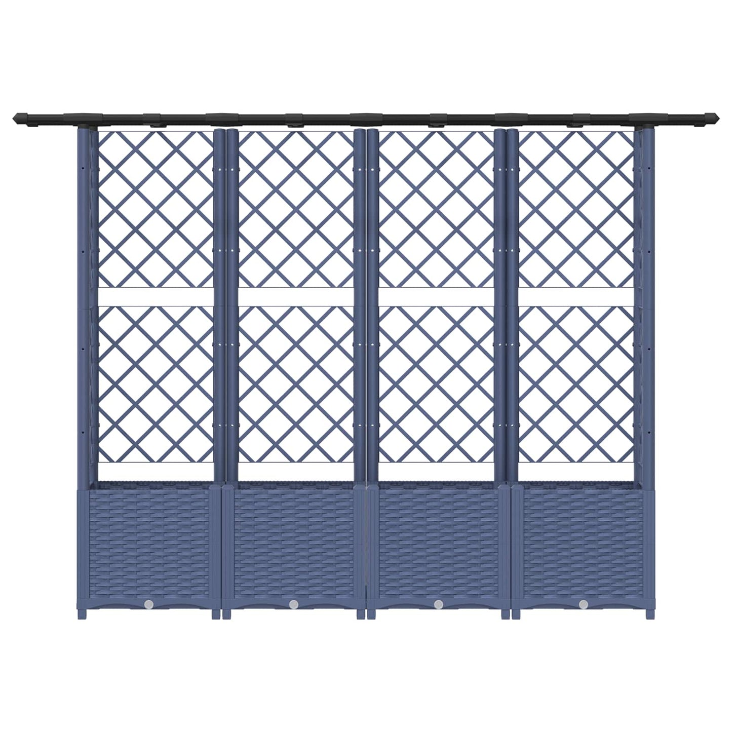 Verhoogd Bed met Trellis en Dak Grijs 203 x 40 x 138 cm PP