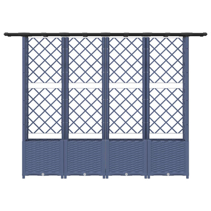 Verhoogd Bed met Trellis en Dak Grijs 203 x 40 x 138 cm PP