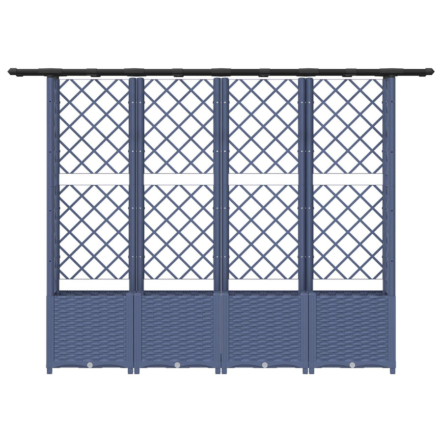 Verhoogd Bed met Trellis en Dak Grijs 203 x 40 x 138 cm PP
