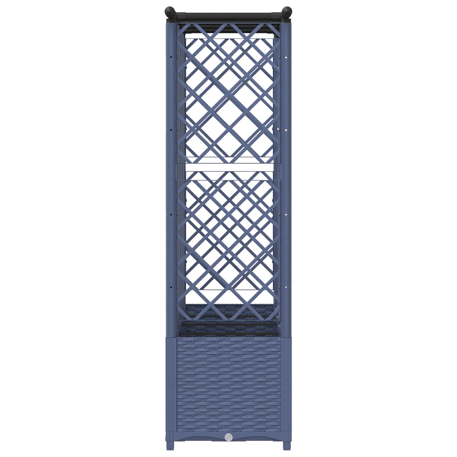 Verhoogd Bed met Trellis en Dak Grijs 203 x 40 x 138 cm PP