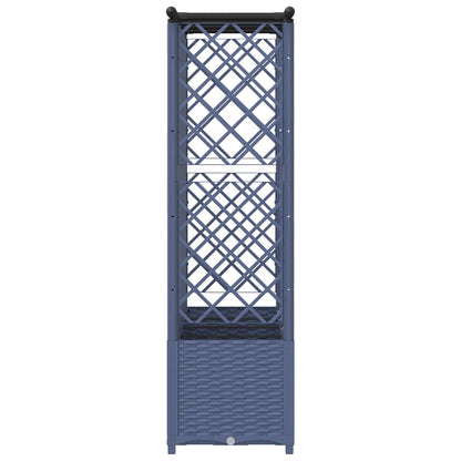 Verhoogd Bed met Trellis en Dak Grijs 203 x 40 x 138 cm PP