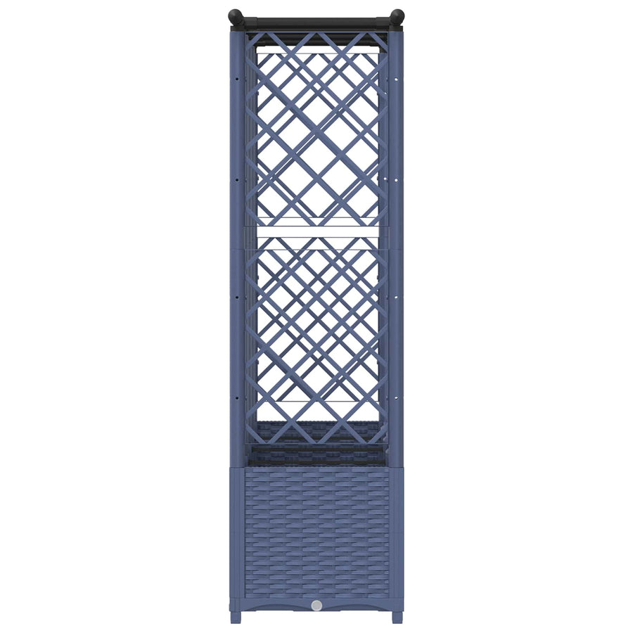 Verhoogd Bed met Trellis en Dak Grijs 203 x 40 x 138 cm PP