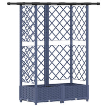 Verhoogd Bed met Trellis en Dak Grijs 124 x 40 x 123 cm PP
