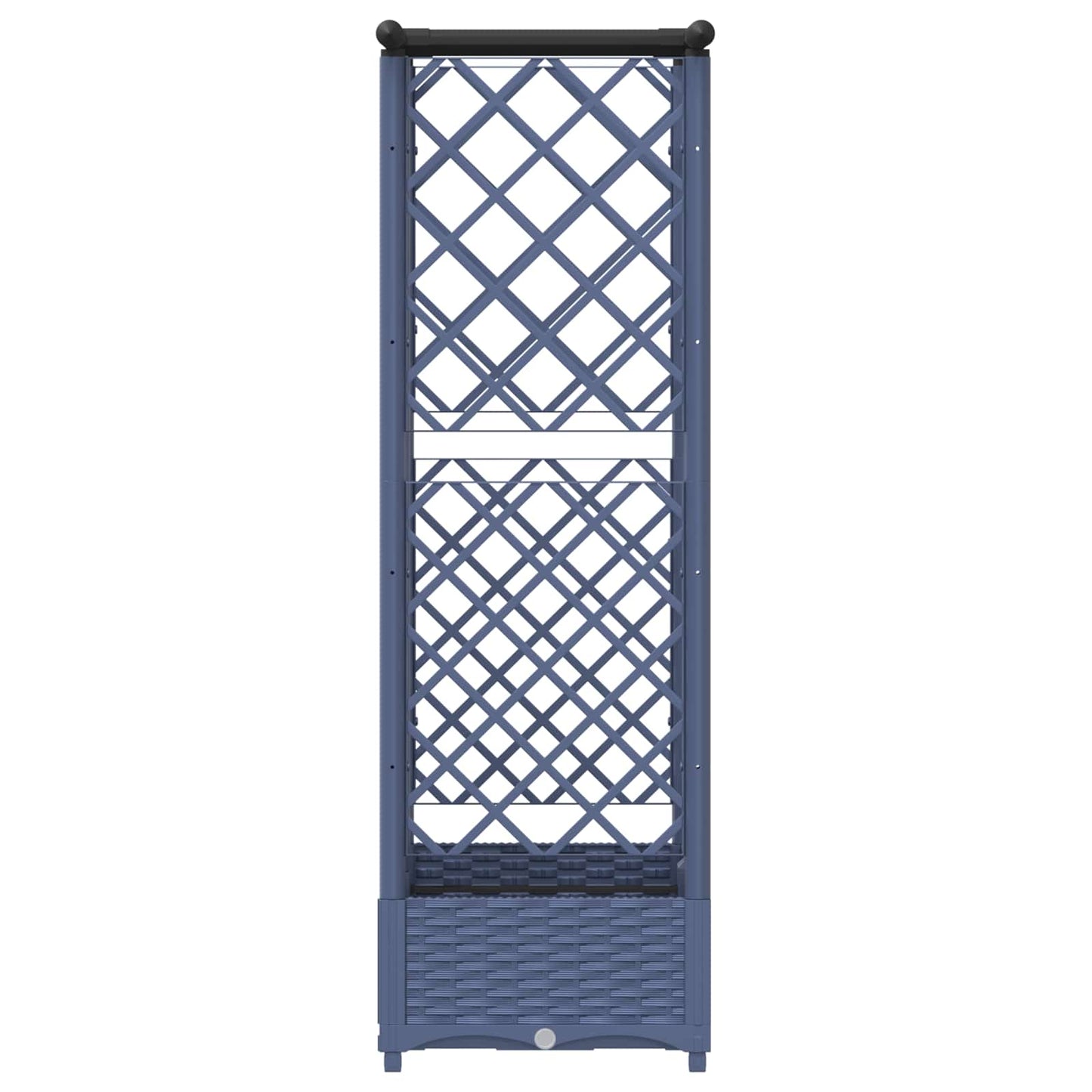 Verhoogd Bed met Trellis en Dak Grijs 124 x 40 x 123 cm PP