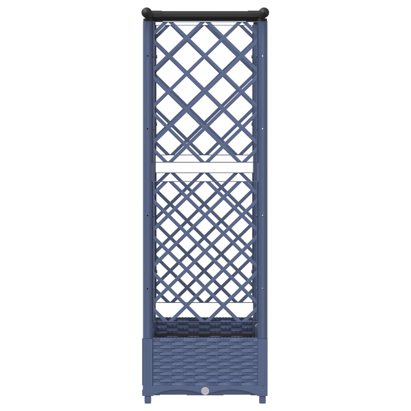 Verhoogd Bed met Trellis en Dak Grijs 124 x 40 x 123 cm PP