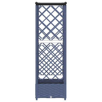 Verhoogd Bed met Trellis en Dak Grijs 124 x 40 x 123 cm PP