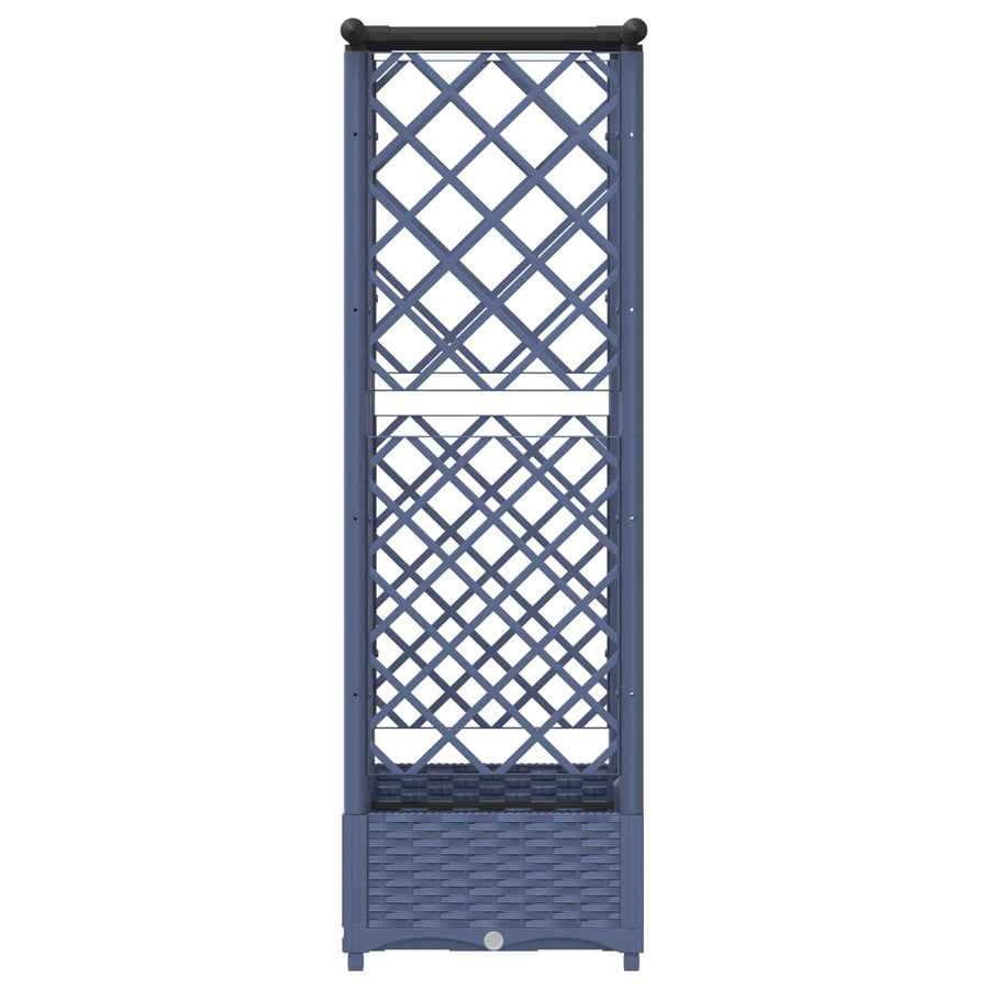 Verhoogd Bed met Trellis en Dak Grijs 124 x 40 x 123 cm PP