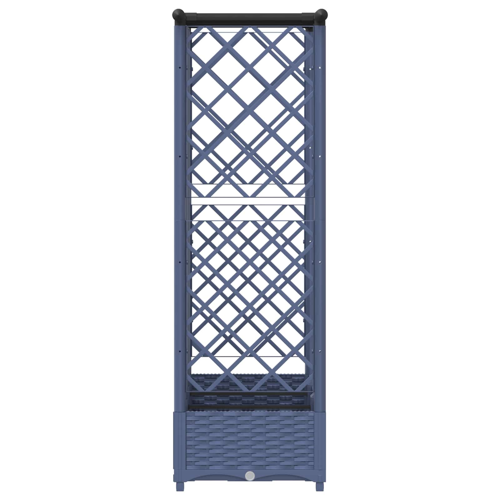 Verhoogd Bed met Trellis en Dak Grijs 164 x 40 x 123 cm PP