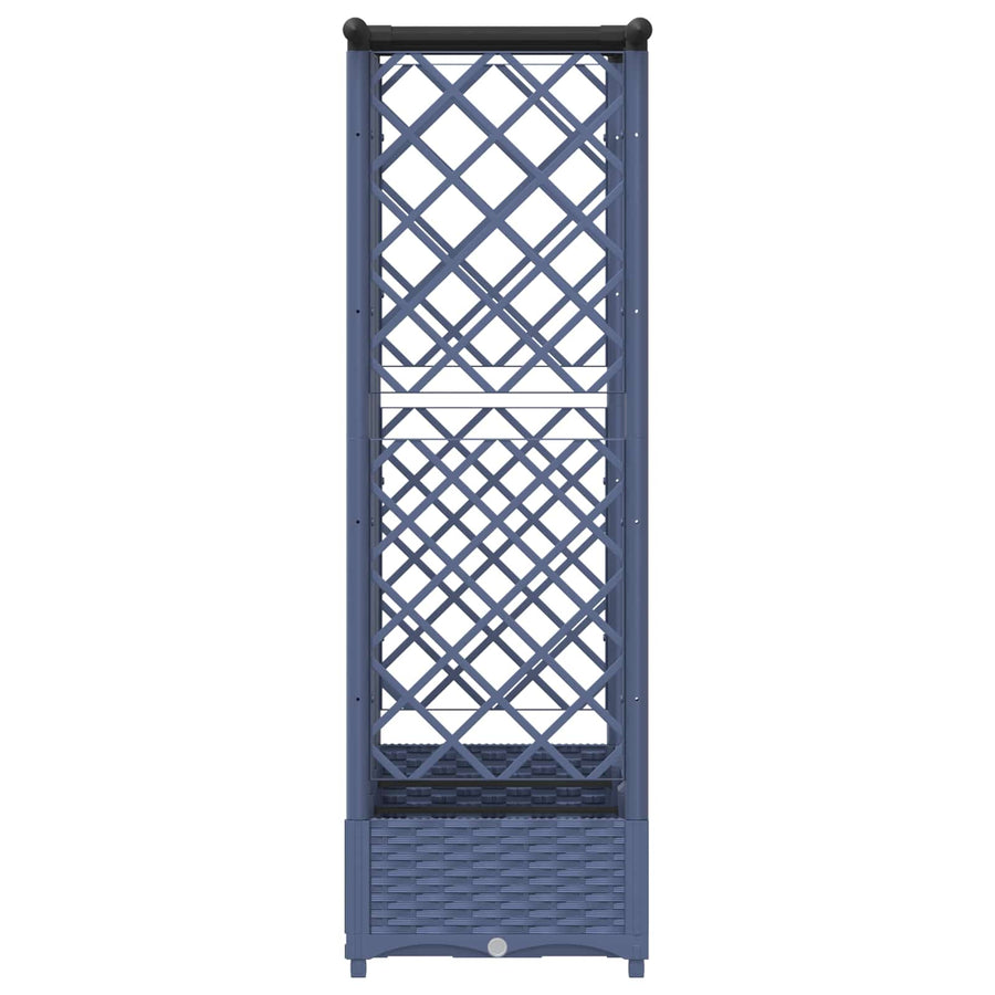 Verhoogd Bed met Trellis en Dak Grijs 164 x 40 x 123 cm PP
