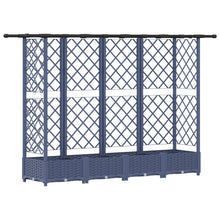 Verhoogd Bed met Trellis en Dak Grijs 202,5 x 40 x 123 cm PP