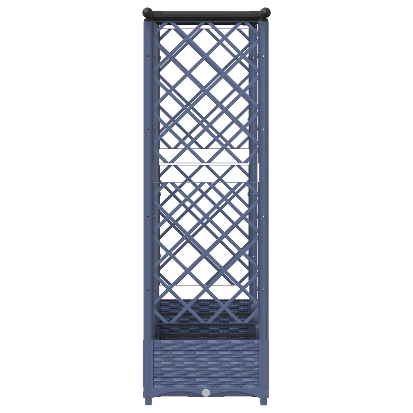 Verhoogd Bed met Trellis en Dak Grijs 202,5 x 40 x 123 cm PP
