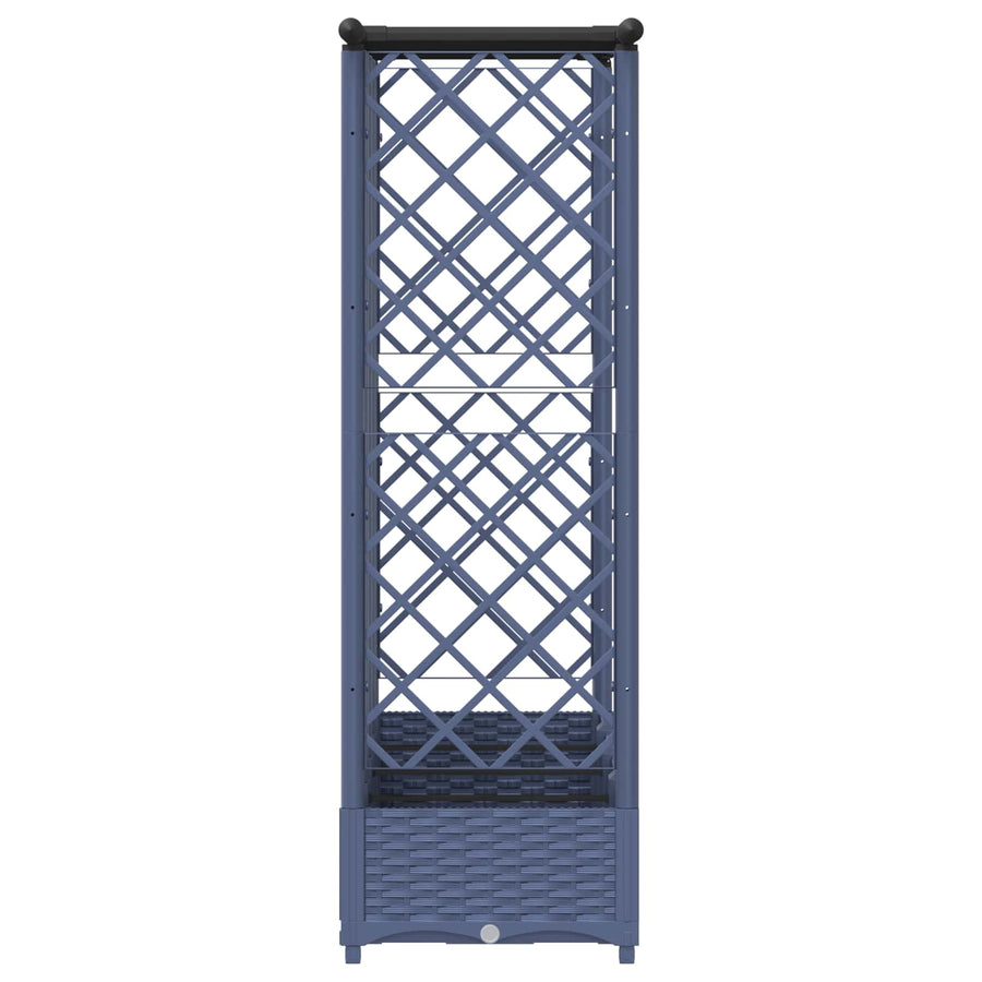 Verhoogd Bed met Trellis en Dak Grijs 202,5 x 40 x 123 cm PP