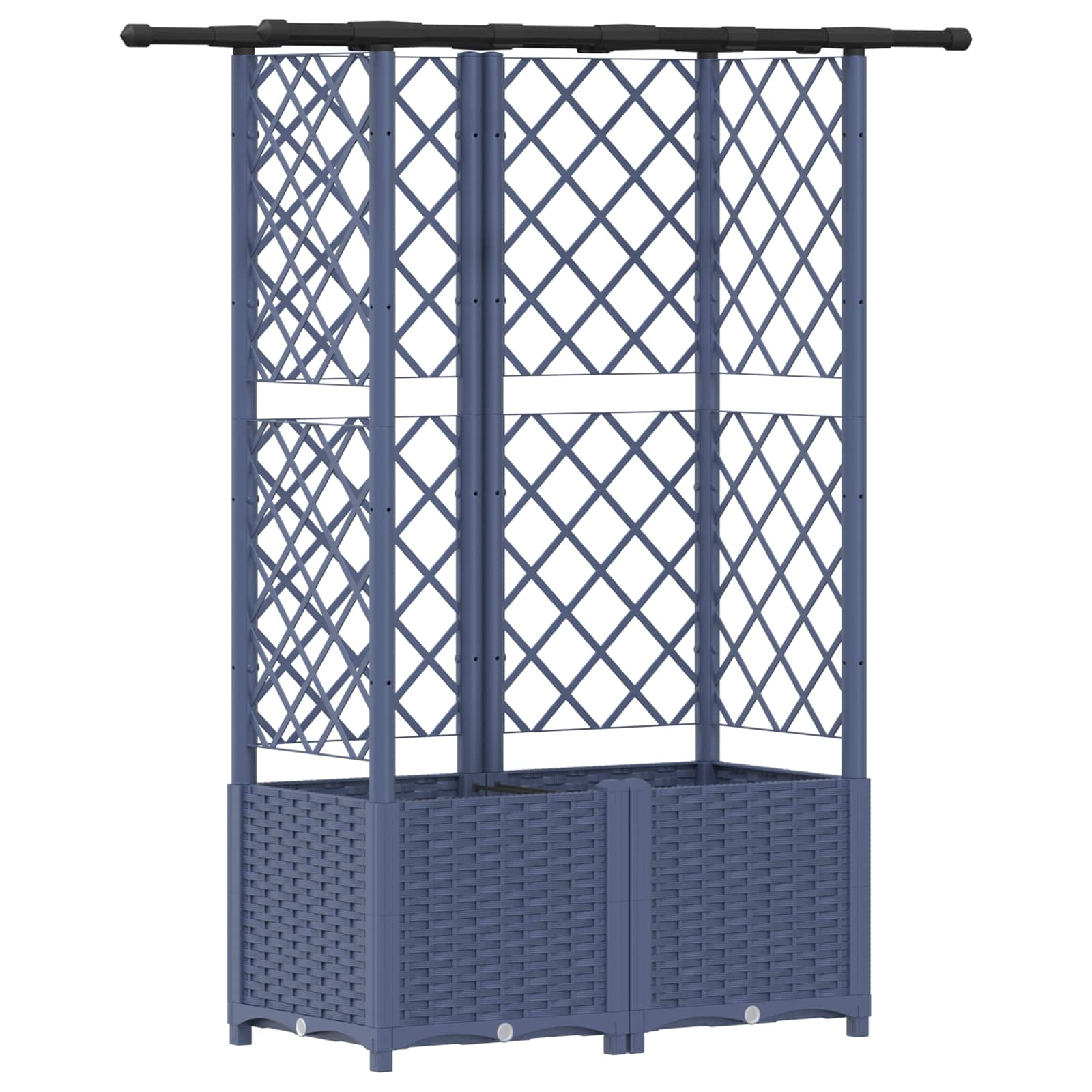Verhoogd Bed met Trellis en Dak Grijs 124 x 40 x 138 cm PP