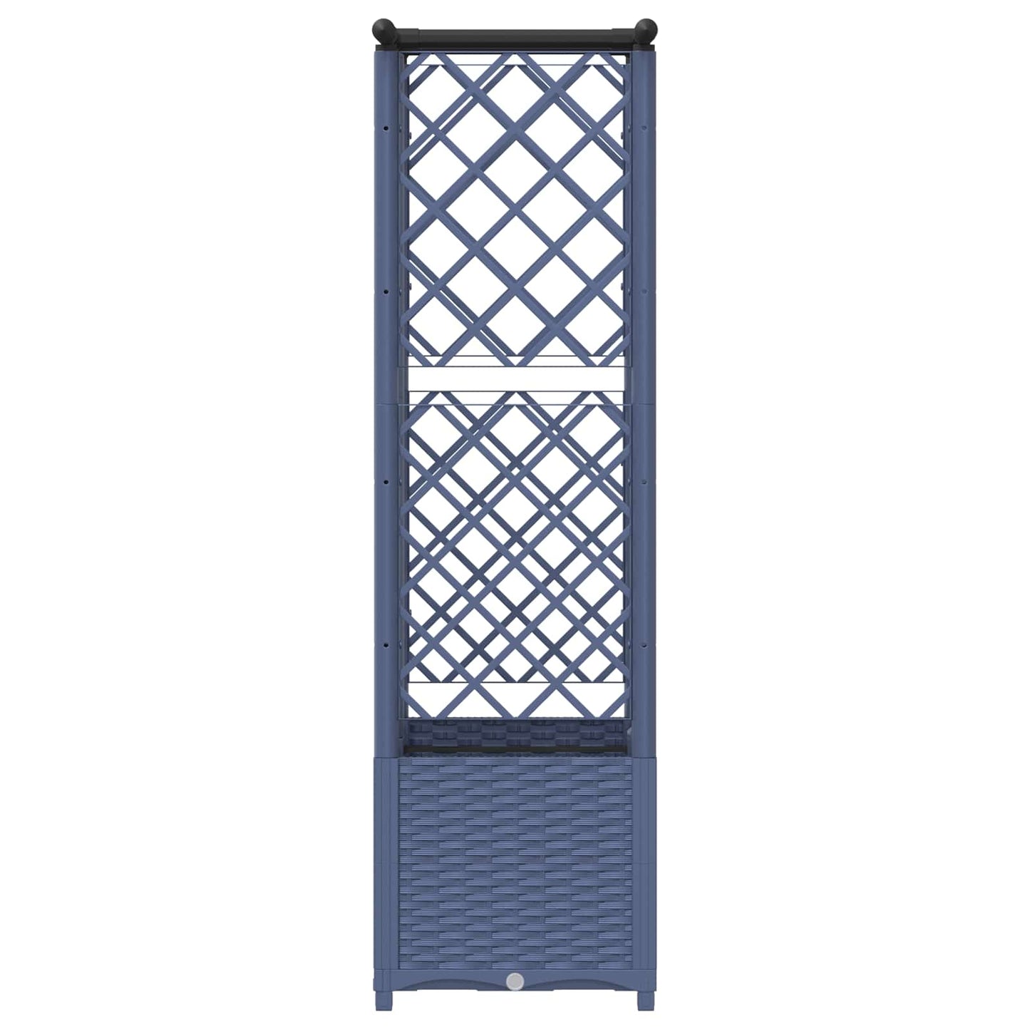 Verhoogd Bed met Trellis en Dak Grijs 124 x 40 x 138 cm PP