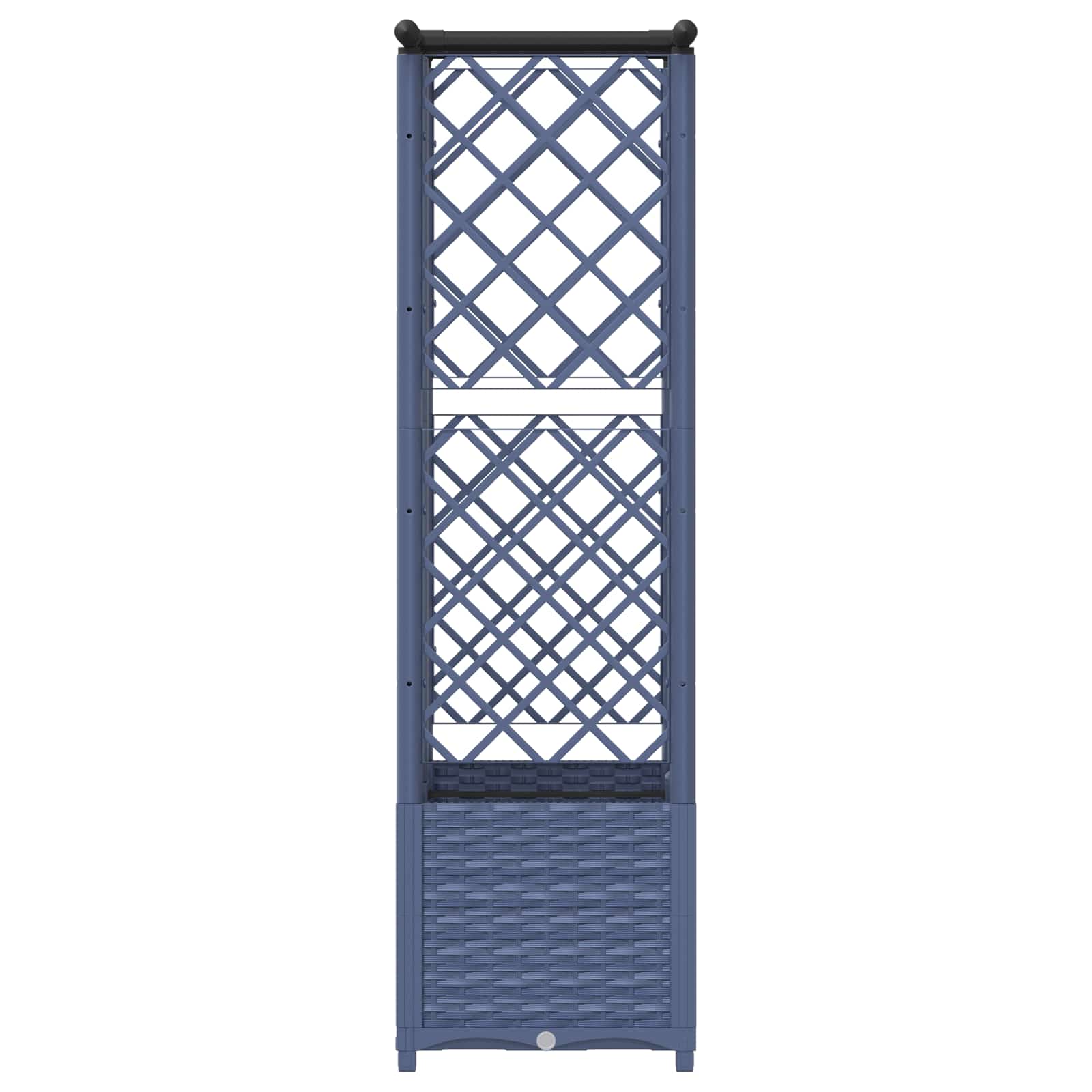 Verhoogd Bed met Trellis en Dak Grijs 124 x 40 x 138 cm PP