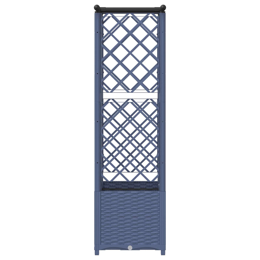 Verhoogd Bed met Trellis en Dak Grijs 124 x 40 x 138 cm PP