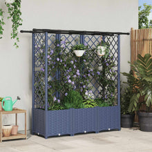 Verhoogd Bed met Trellis en Dak Grijs 163,5 x 40 x 138 cm PP