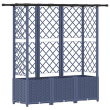 Verhoogd Bed met Trellis en Dak Grijs 163,5 x 40 x 138 cm PP