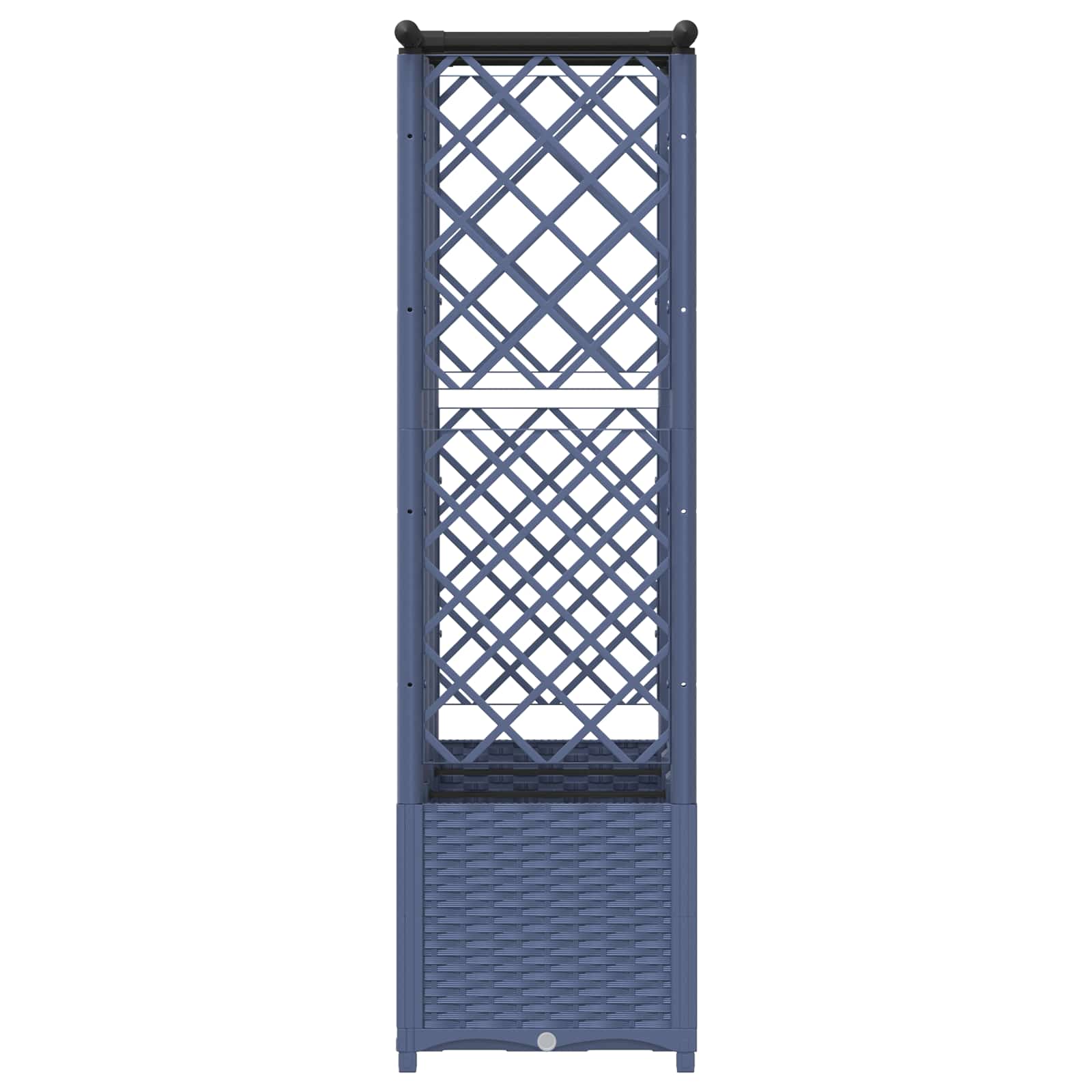 Verhoogd Bed met Trellis en Dak Grijs 163,5 x 40 x 138 cm PP