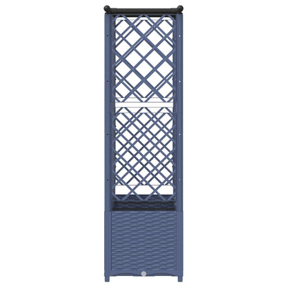 Verhoogd Bed met Trellis en Dak Grijs 163,5 x 40 x 138 cm PP
