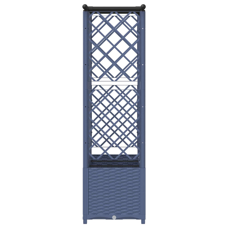 Verhoogd Bed met Trellis en Dak Grijs 163,5 x 40 x 138 cm PP