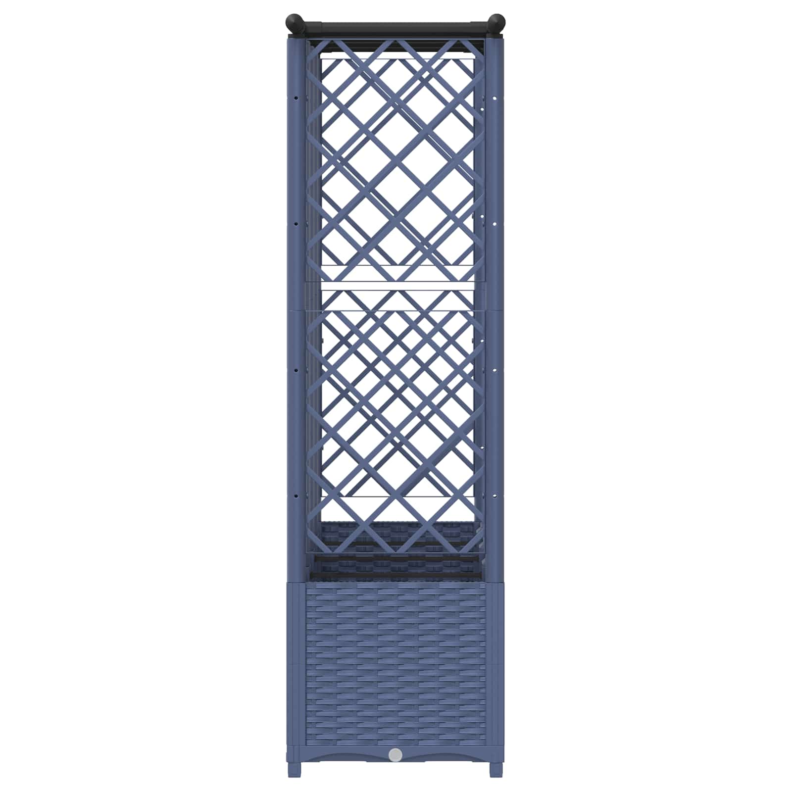 Verhoogd Bed met Trellis en Dak Grijs 202 x 40 x 138 cm PP