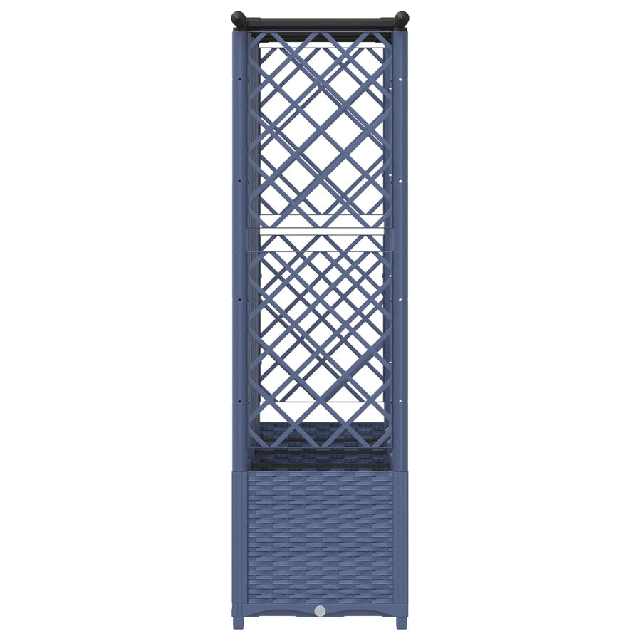 Verhoogd Bed met Trellis en Dak Grijs 202 x 40 x 138 cm PP