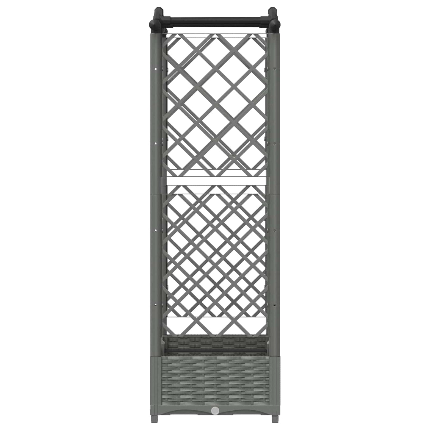 Verhoogd Bed met Trellis en Dak Lichtgrijs 124 x 40 x 125 cm PP