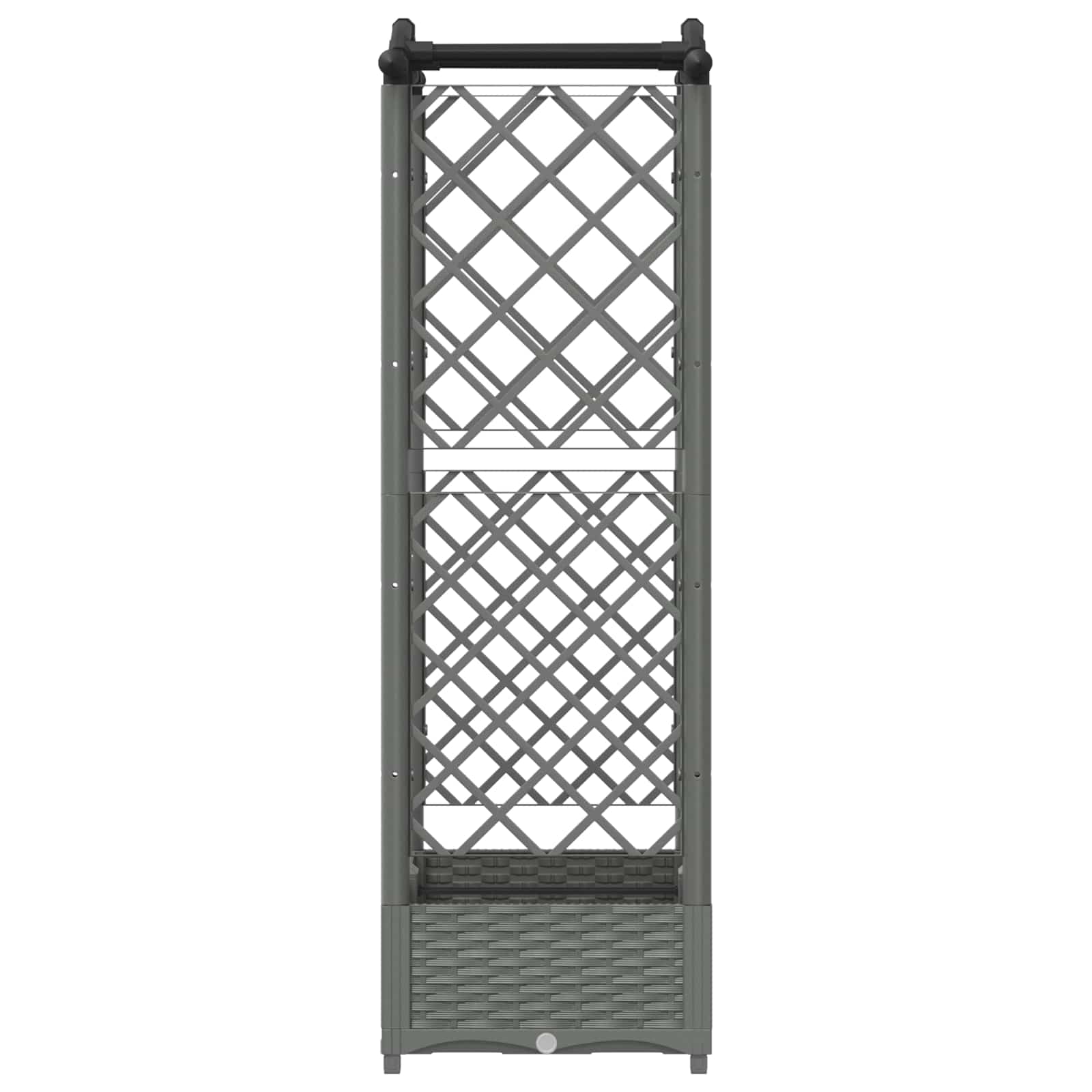 Verhoogd Bed met Trellis en Dak Lichtgrijs 124 x 40 x 125 cm PP