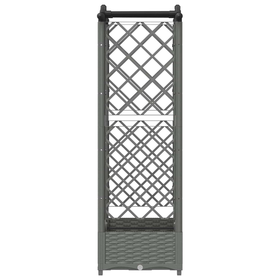 Verhoogd Bed met Trellis en Dak Lichtgrijs 124 x 40 x 125 cm PP