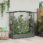 Verhoogd tuinbed 169x40x125 cm lichtgrijs PP