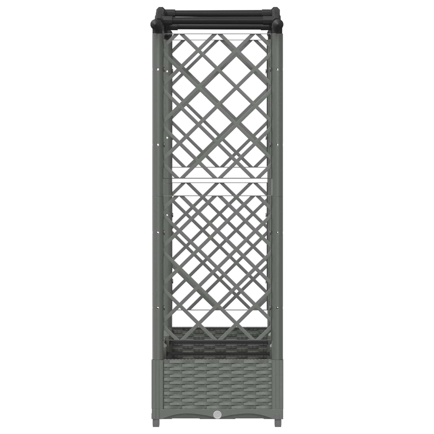 Verhoogd Bed met Trellis en Dak Lichtgrijs 169 x 40 x 125 cm PP