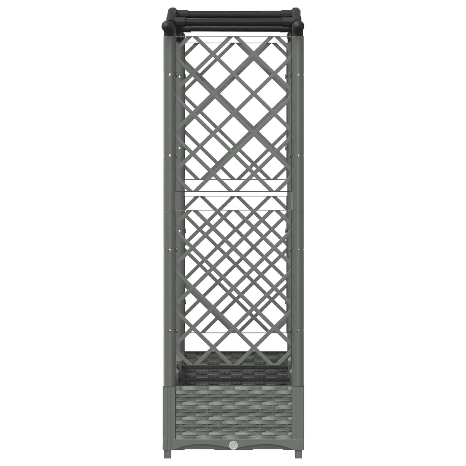 Verhoogd Bed met Trellis en Dak Lichtgrijs 169 x 40 x 125 cm PP