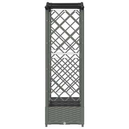 Verhoogd Bed met Trellis en Dak Lichtgrijs 169 x 40 x 125 cm PP