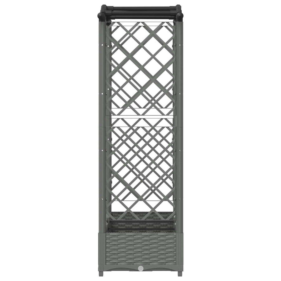 Verhoogd Bed met Trellis en Dak Lichtgrijs 169 x 40 x 125 cm PP
